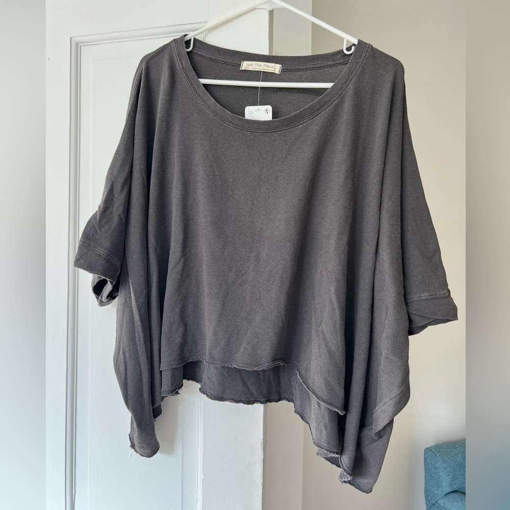 NWT Free People We The Free CC Tee, large, black
